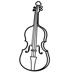 Fototapeta premium a detailed illustration of a double bass, showcased with elegant lines and contours