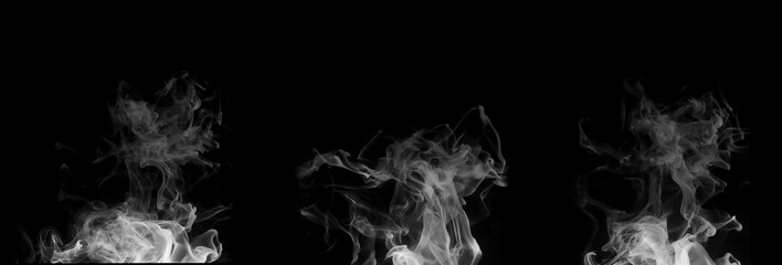 Close-up photo of abstract white smoke. Illustration shows different textures and densities of...
