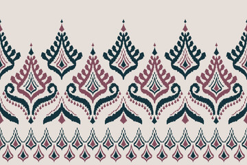 Abstract ethnic pattern art. Ikat seamless pattern traditional. American, Mexican style. Design for background, fabric, clothing, carpet, textile, batik, embroidery.