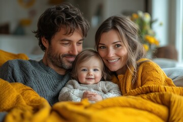 Obraz premium Father and Toddler Daughter in Counselor Office During Family Therapy Session