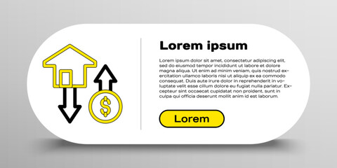 Line House with dollar symbol icon isolated on white background. Home and money. Real estate concept. Colorful outline concept. Vector