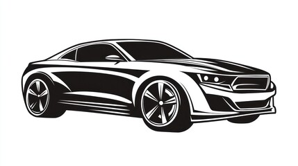Fototapeta premium Sleek coupe, city background, design concept, automotive illustration