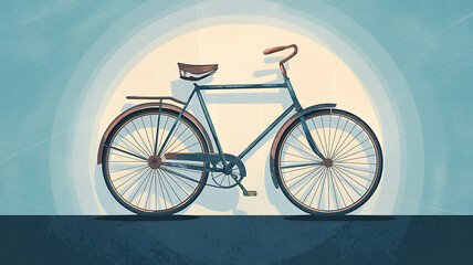 Fototapeta premium Vintage bicycle muted tones retro style graphic design