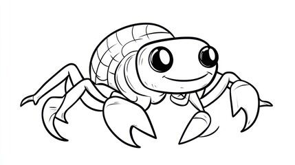 Obraz premium Cute cartoon crab illustration, white background, children's book