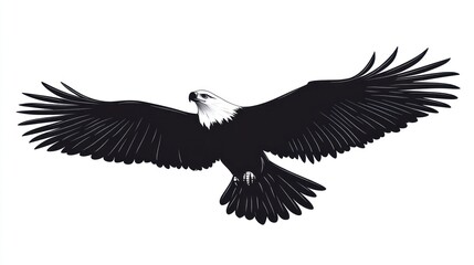 Obraz premium Powerful eagle in flight against white background; stock illustration