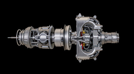 Industrial machinery development showing advanced engineering design with mechanical parts used for innovation, production processes, precision, and technological application