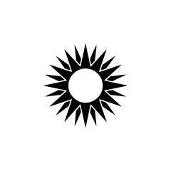 Geometric Sunburst Logo - Black & White Design on White Background