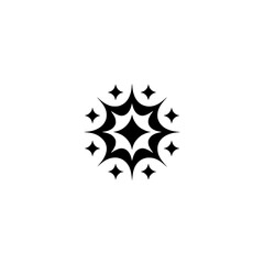 Black Geometric Starburst on White Background: Minimalist Design