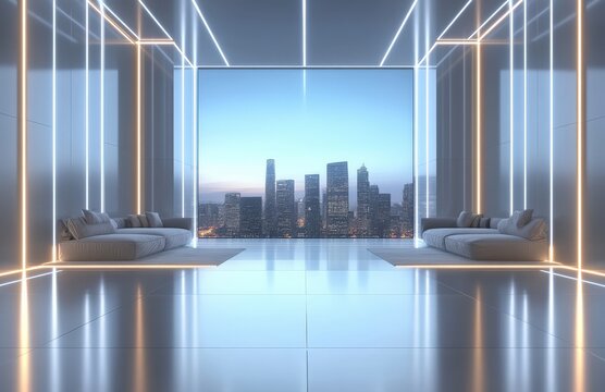 Futuristic Cityscape Interior Design