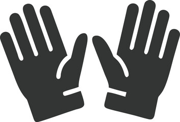 Fototapeta premium Minimalist Black Gloves, Hand Protection Icon on Transparent Background Design