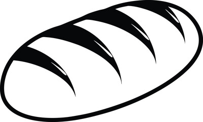 Bread icon Simple outline vector. Loaf vector illustration. Bakery symbol. Grocery logo. Baguette sign. Couple of breads laying one on other pictogram. Simple wheat loaf silhouette outline