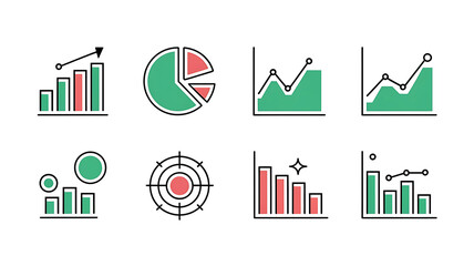 Data visualization icons Simple modern charts and graphs Business analytics