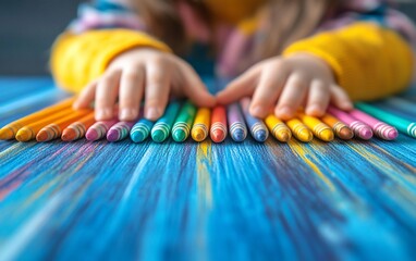 Obraz premium Vibrant Crayons For Creative Minds suitable for marketing material