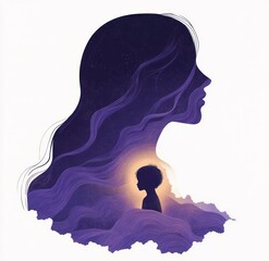 Emotional Entrapment and Childhood Trauma Reflected in a Woman's Silhouette
