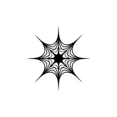 Minimalist Spiderweb Silhouette on White Background