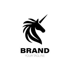Unicorn Logo. Unicorn Logo Design. Unicorn Logo Brand. Unicorn Logo Vector Design Isolated on White Background