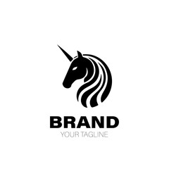 Unicorn Logo. Unicorn Logo Design. Unicorn Logo Brand. Unicorn Logo Vector Design Isolated on White Background