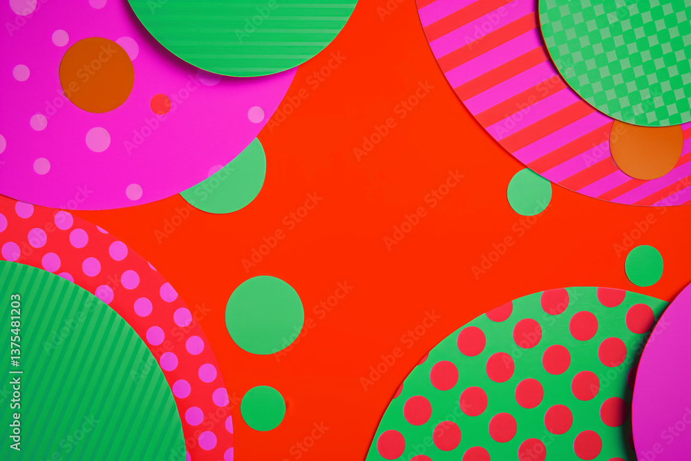 Poster colorful pop art abstract background. vintage style texture with collage paper effect. generative ai