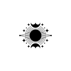 Obraz premium Abstract Celestial Symbol: Geometric, Minimalist Design