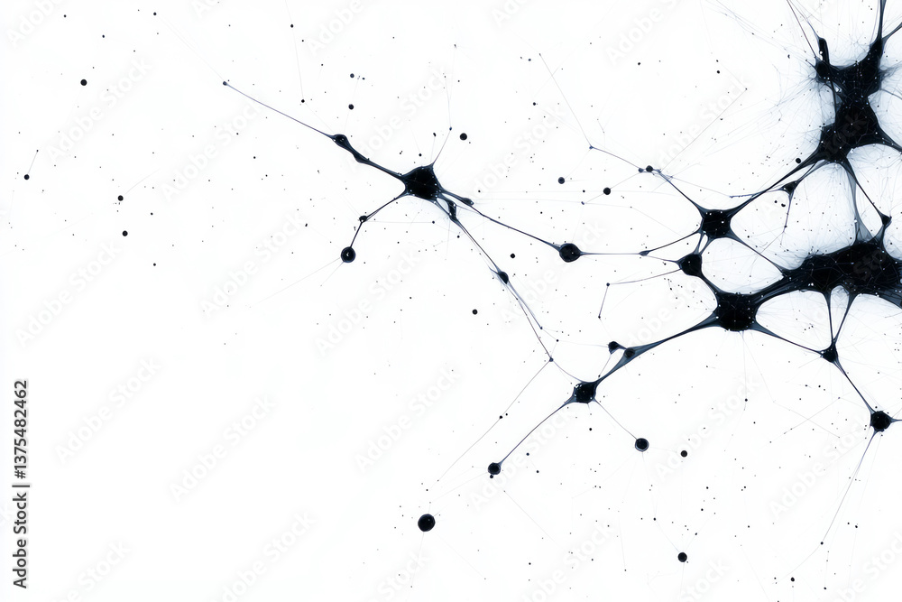 Aufkleber an elegant composition of thin, interconnected lines and subtle dots forming a digital web,