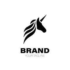 Unicorn Logo. Unicorn Logo Design. Unicorn Logo Brand. Unicorn Logo Vector Design Isolated on White Background