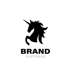 Unicorn Logo. Unicorn Logo Design. Unicorn Logo Brand. Unicorn Logo Vector Design Isolated on White Background
