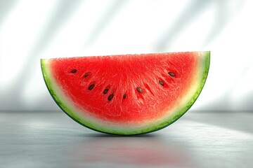 photorealistic watermelon slice on white background fresh juicy healthy organic fruit
