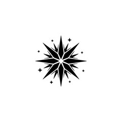 Fototapeta premium Black Snowflake Logo on White: Minimalist Christmas Icon