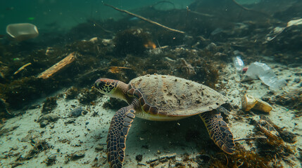 Obraz premium Ocean pollution concept
