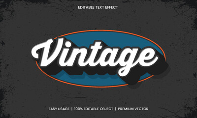 Obraz premium Retro vintage text effect editable 70s and 80s Style
