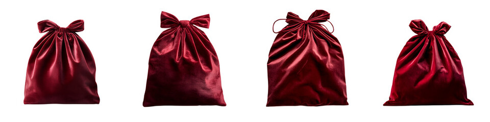 Luxurious velvet bags with satin bows perfect for wrapping and presenting gifts for holidays weddings birthdays and other special occasions