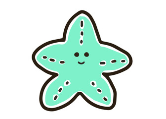 手描きのかわいいヒトデのイラスト