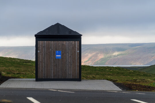 Public toilet building, Reykjanes UNESCO Global Geopark, Southern Peninsula, Iceland