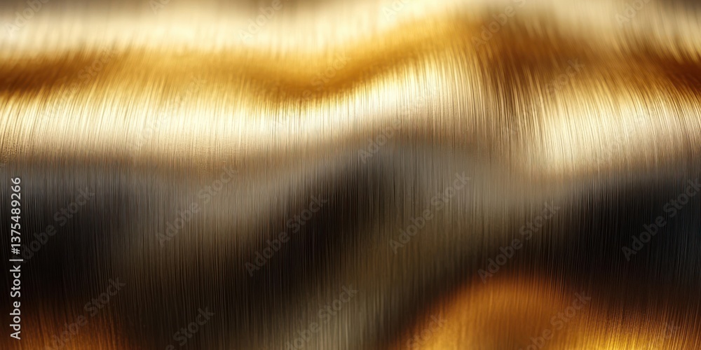 Poster luxurious brushed gold texture with glowing light reflections and smooth gradients for modern abstra