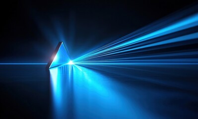Abstract Blue Light Rays and Triangle
