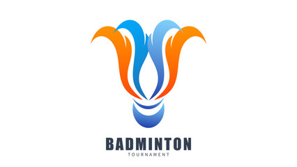 Badminton logo, Simple flat design style  ,Illustrations for use in online sporting events ,  illustration Vector EPS 10
