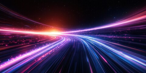 Obraz premium Futuristic Light Trails Abstract Technology Background