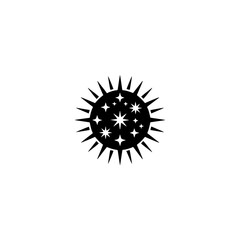 Abstract Starburst: Black & White Glyph for Design Elements