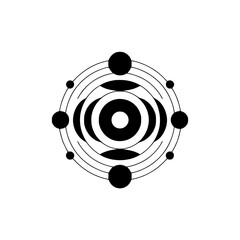 Geometric Circle Pattern: Abstract Design in Black and White