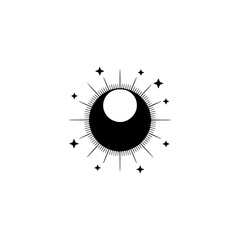 Fototapeta premium Celestial Crescent Moon and Stars, Minimalist Boho Design