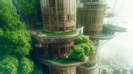Obraz premium vertical farm with green terraces