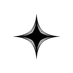 Fototapeta premium Geometric Starburst: Minimalist Black Shape on White Background