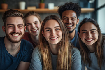 a  team of young business experts collaborating on a work task in the office