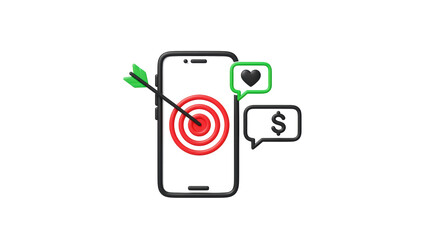 Isolated Phone Target with Arrow