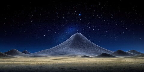Starry Night Sky Over Desert Sand Dunes