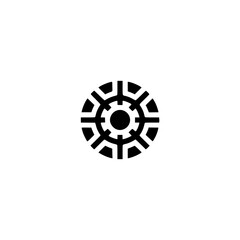 Geometric Circular Symbol on White Background