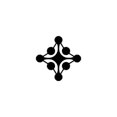 Abstract Starburst Logo with Connected Dots on Light Background