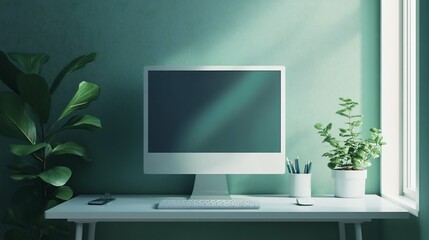 Minimalist Workspace With Natural Light suitable for marketing material