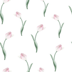 Watercolor Tulips Flowers Seamless Patterns with transparent background, Scrapbook Papers, Digital Background, Watercolor Paper Set, Watercolor Digital Paper, Seamless Pattern, Fabric Pattern