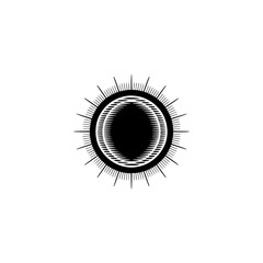 Abstract Sunburst Icon, Minimalist Black & White Design